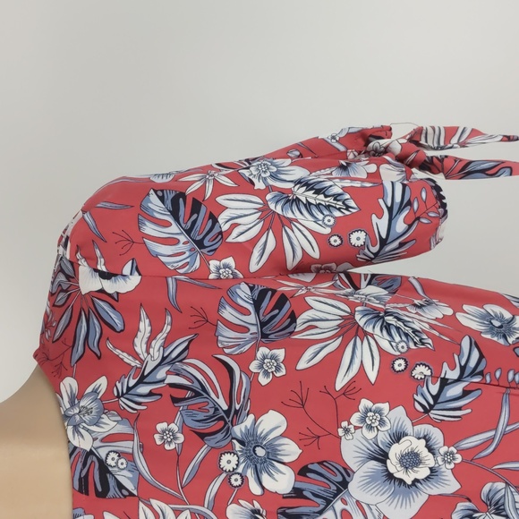 Tokito Womens Dress Size 6 Pink Grey Floral Short Sleeve Fit & Flare Keyhole NEW - Picture 5 of 16